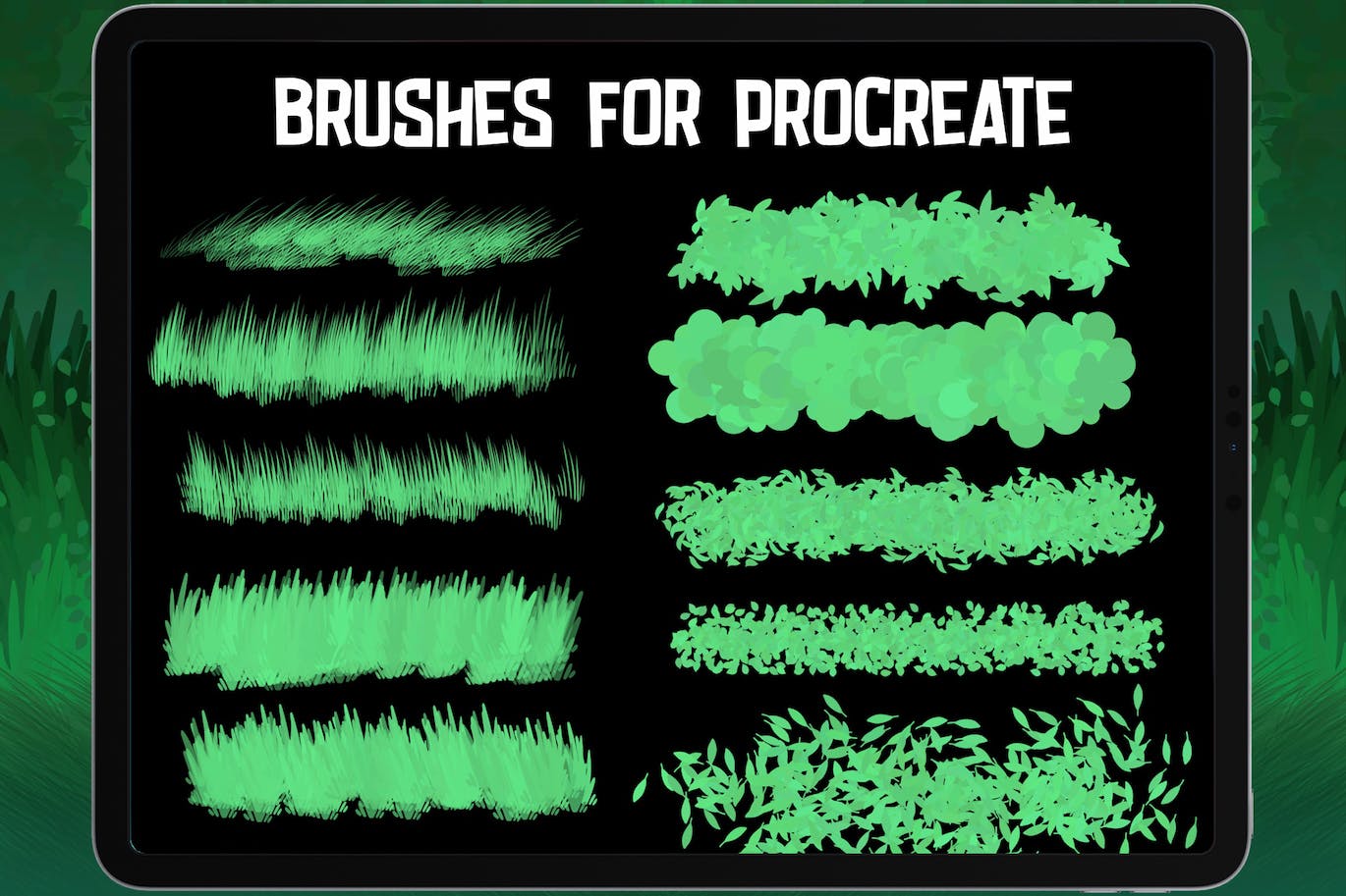 筆刷綠植背景繪畫procreate筆刷(brushset)筆刷粉筆樣式